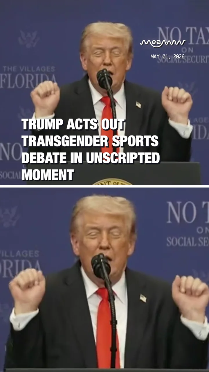 Trump Acts Out Transgender Sports Debate in Unscripted Moment