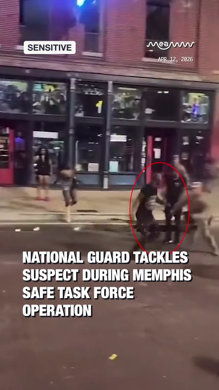 National Guard Tackles Suspect During Memphis Safe Task Force Operation