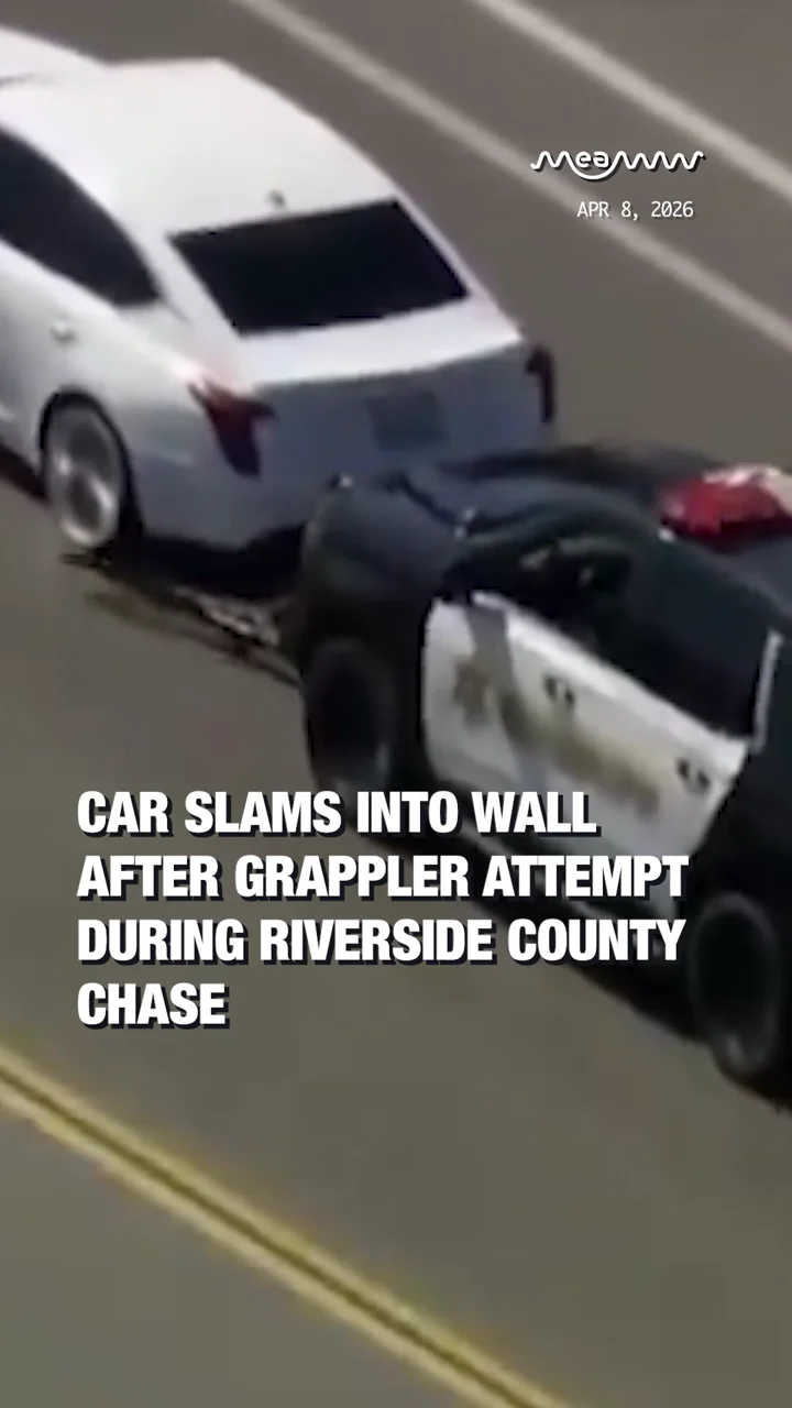 Car Slams Into Wall After Grappler Attempt During Riverside County Chase