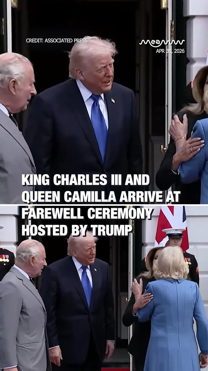 King Charles III and Queen Camilla Arrive at Farewell Ceremony Hosted by Trump