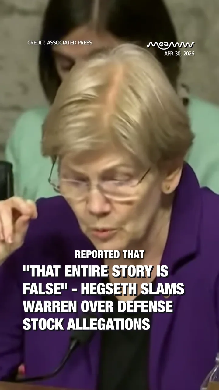 "That Entire Story Is False" — Hegseth Slams Warren Over Defense Stock Allegations