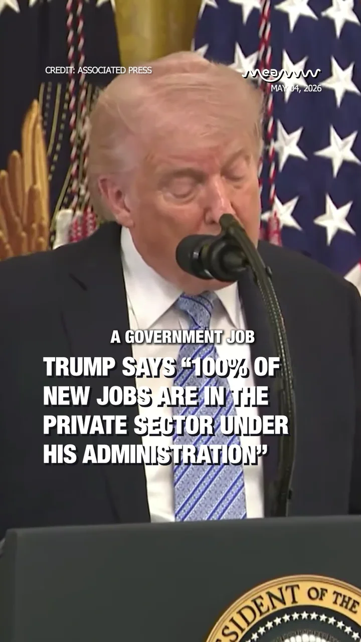 Trump Says "100% of New Jobs Are In The Private Sector Under His Administration”