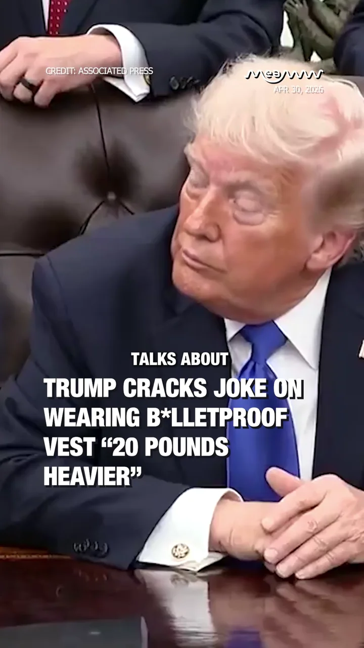 Trump Cracks Joke on Wearing Bulletproof Vest “20 Pounds Heavier”
