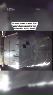 HD video shows Artemis II SLS upper stage separating from Orion after April 1 launch