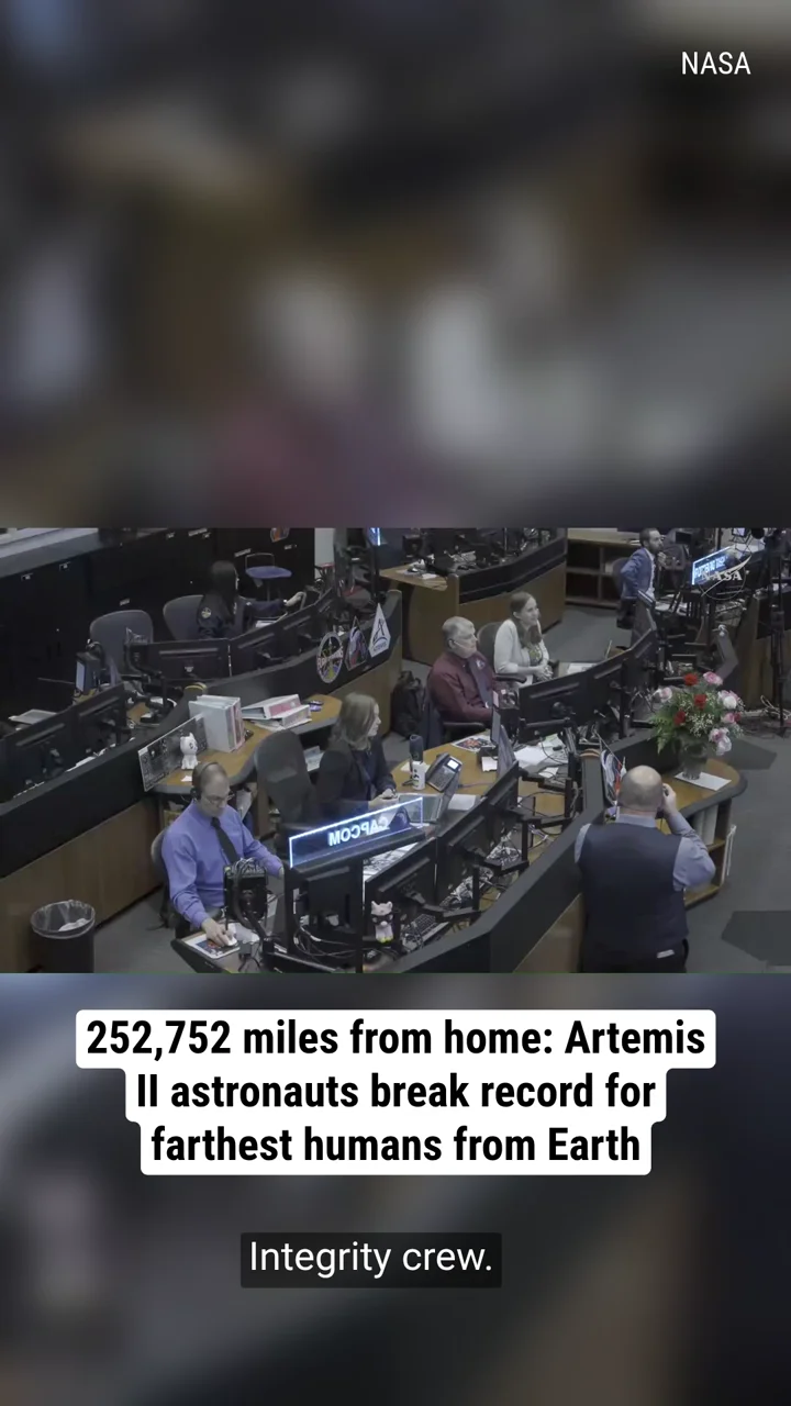 252,752 miles from home: Artemis II astronauts break record for farthest humans from Earth