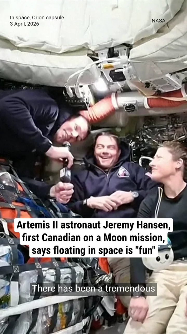 Artemis II astronaut Jeremy Hansen, first Canadian on a Moon mission, says floating in space is "fun"