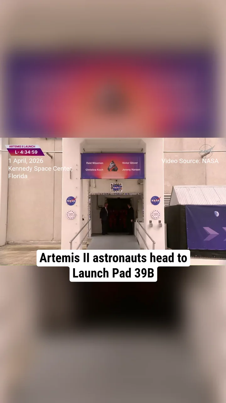 Artemis II astronauts head to Launch Pad 39B