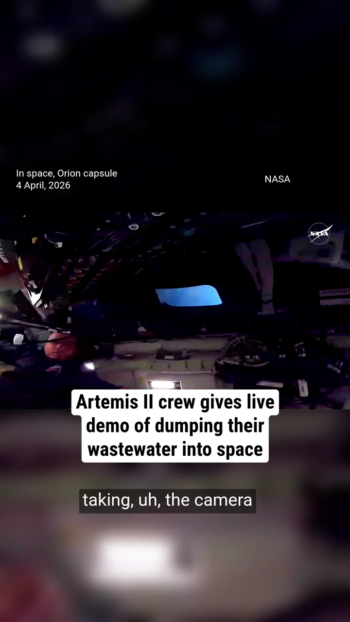 Artemis II crew gives live demo of dumping wastewater into space