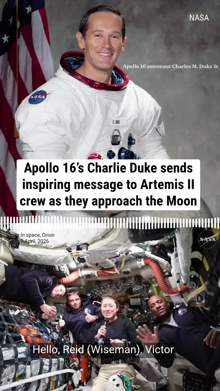 Apollo 16’s Charlie Duke sends inspiring message to Artemis II crew as they approach the Moon