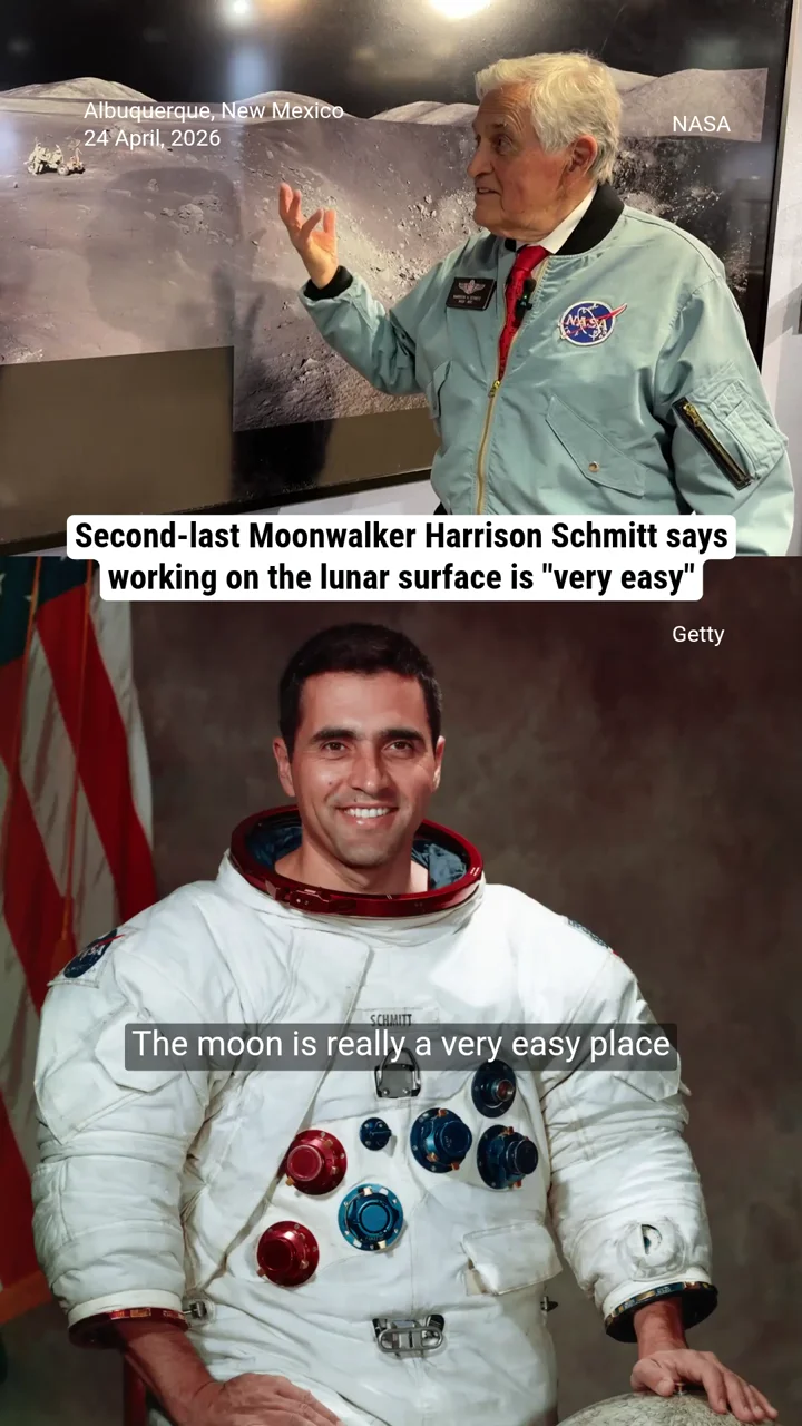 Second-last Moonwalker Harrison Schmitt says working on the lunar surface is " very easy"