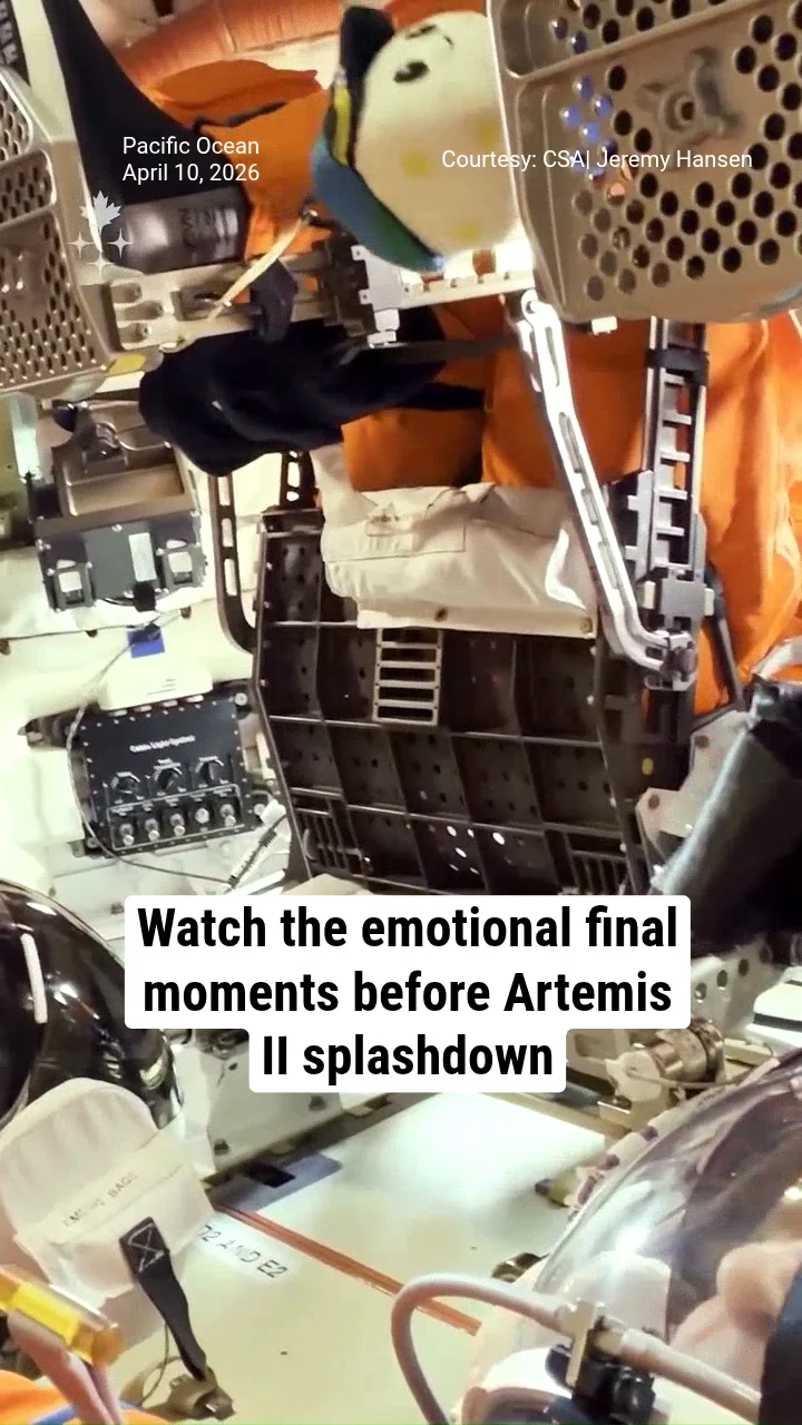 Watch the emotional final moments before Artemis II splashdown