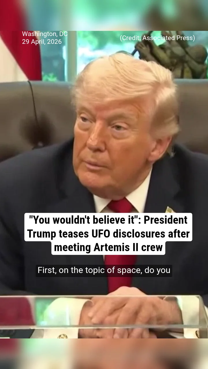 "You wouldn't believe it": President Trump teases UFO disclosures after meeting Artemis II crew