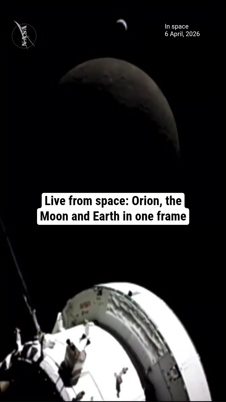 Live from space: Orion, the Moon and Earth in one frame