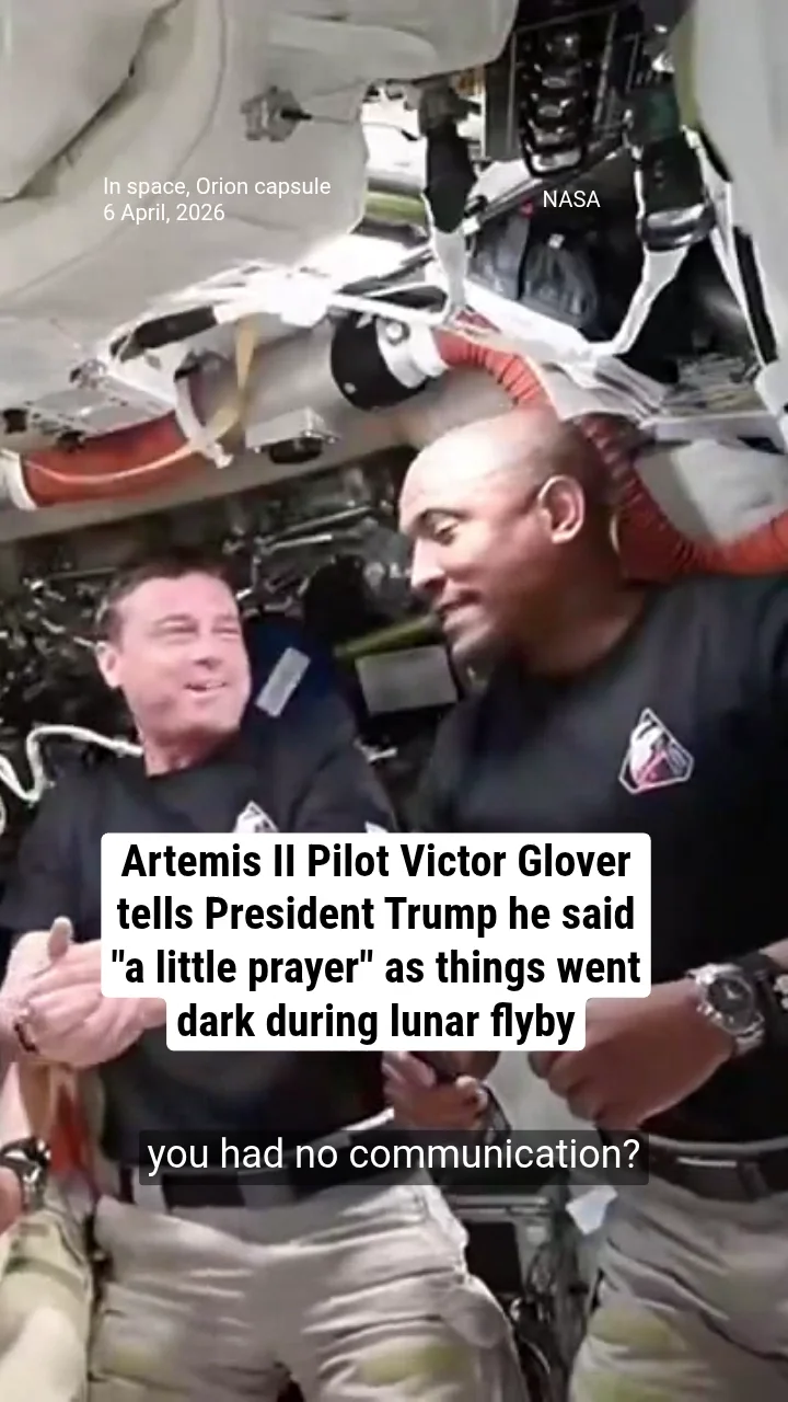 Artemis II Pilot Victor Glover tells President Trump he said "a little prayer" as things went dark during lunar flyby