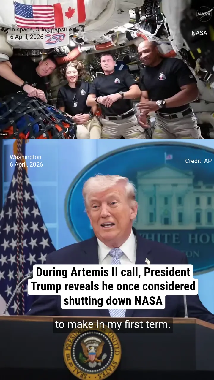 During Artemis II call, President Trump reveals he once considered shutting down NASA