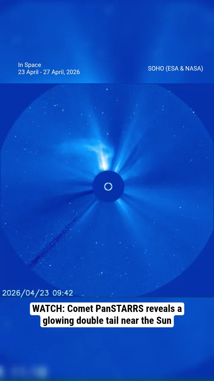 WATCH: Comet PanSTARRS reveals a glowing double tail near the Sun
