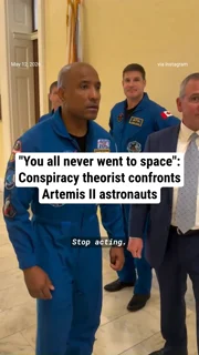"You all never went to space": Conspiracy theorist confronts Artemis II astronauts