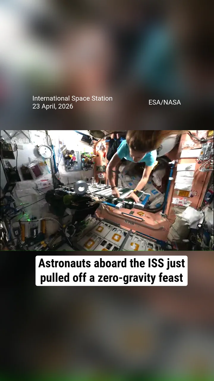 Astronauts aboard the ISS just pulled off a zero-gravity feast