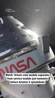 Watch: Orion’s crew module separates from service module just moments before Artemis II splashdown