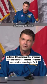 Artemis II Commander Reid Wiseman says the crew was “shocked” by global support after returning to Earth
