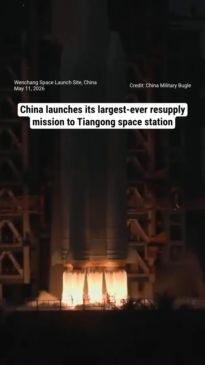 China launches its largest-ever resupply mission to Tiangong space station