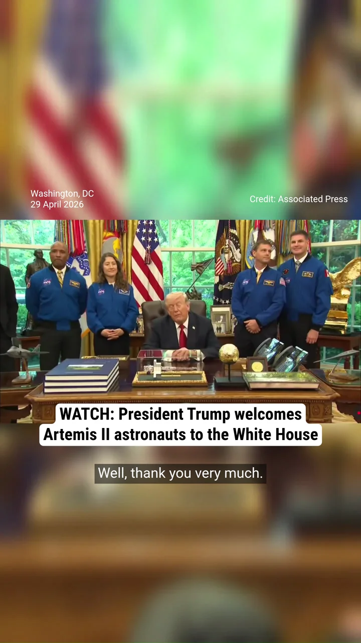 President Trump welcomes Artemis II astronauts to the White House