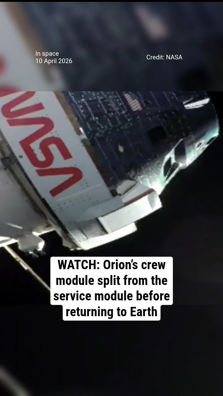 WATCH: Orion’s crew module split from the service module before returning to Earth