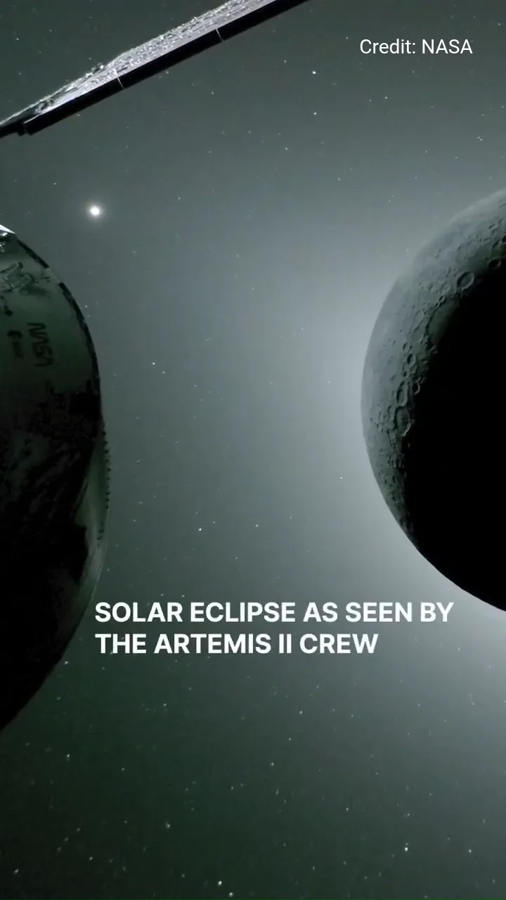 Artemis II's Orion captures the April 6 solar eclipse from space